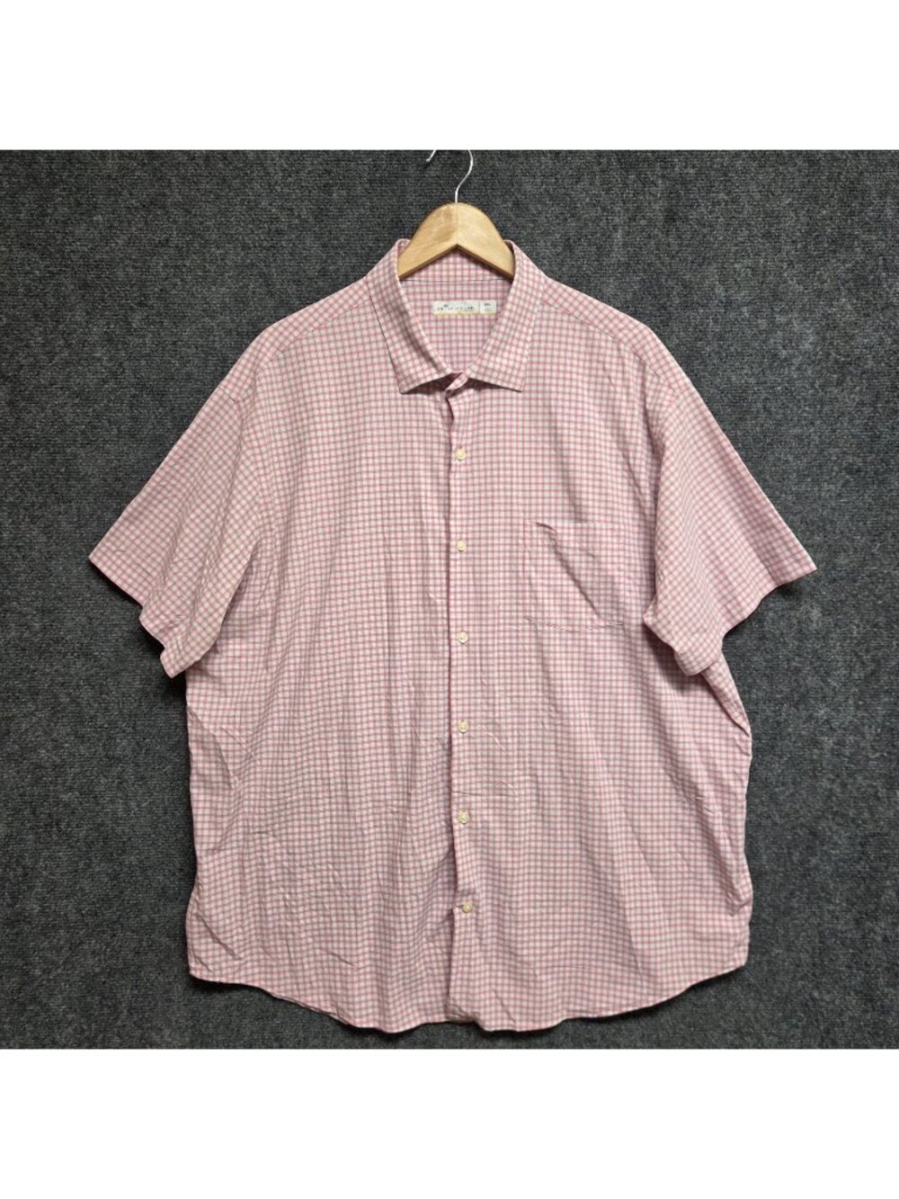 Peter Millar Shirt Mens 2XL Pink Featherweight Plaid Button Up Short Sleeve